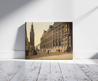 A picture of The belfry and Hotel de ville, Ghent, Belgium