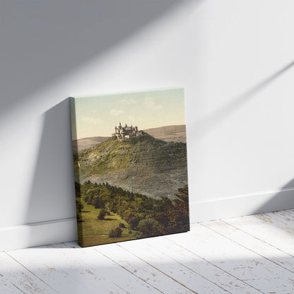 A picture of The castle, Hohenzollern, Germany, a mockup of the print leaning against a wall