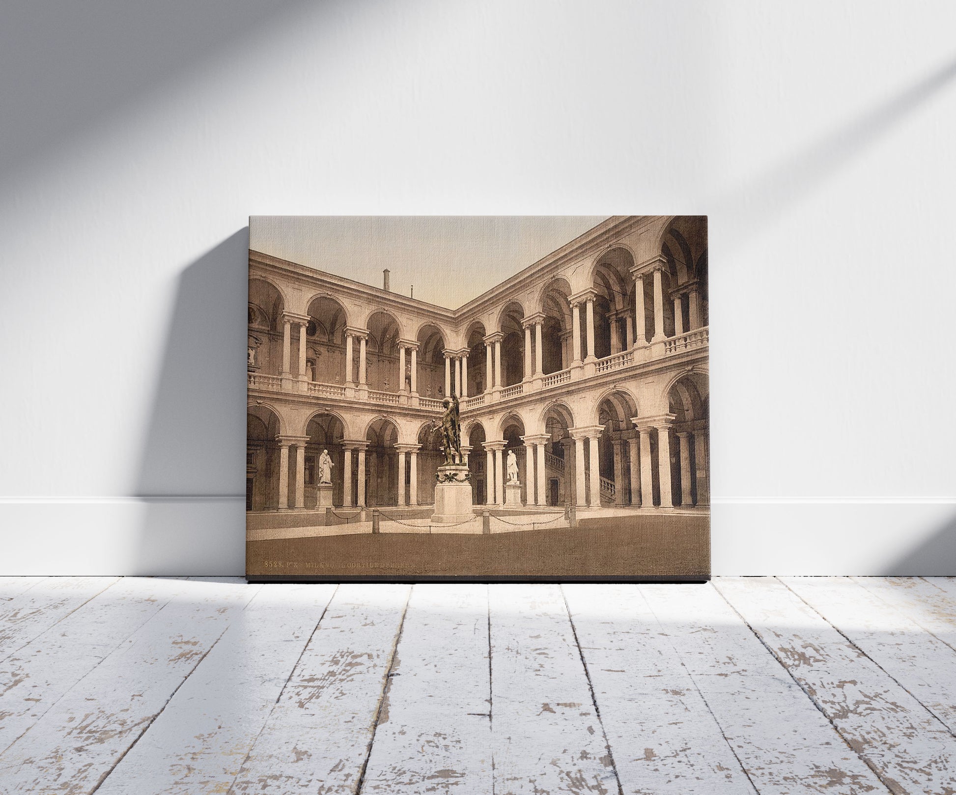 A picture of The Court of Brera (i.e. Brera Palace courtyard), Milan, Italy