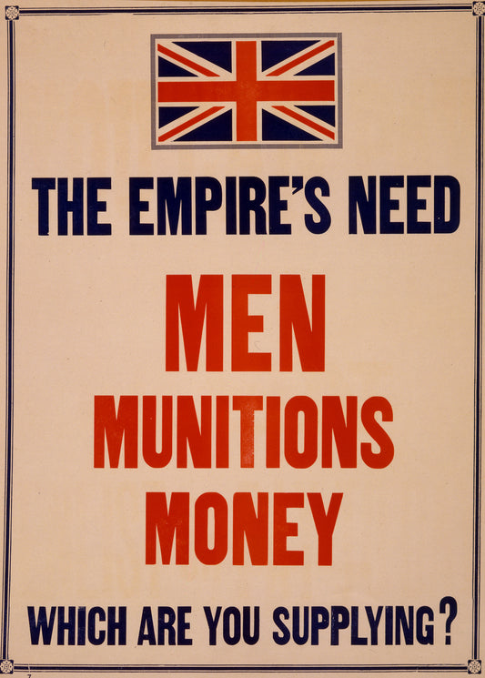 A picture of The Empire's need. Men, munitions, money. Which are you supplying?
