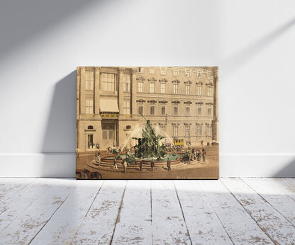 A picture of The Fountain, Royal Palace, Berlin, Germany, a mockup of the print leaning against a wall