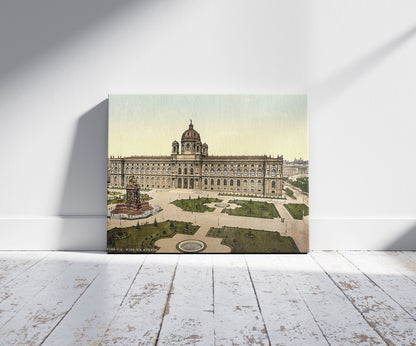 A picture of The Imperial Museum, Vienna, Austro-Hungary, a mockup of the print leaning against a wall
