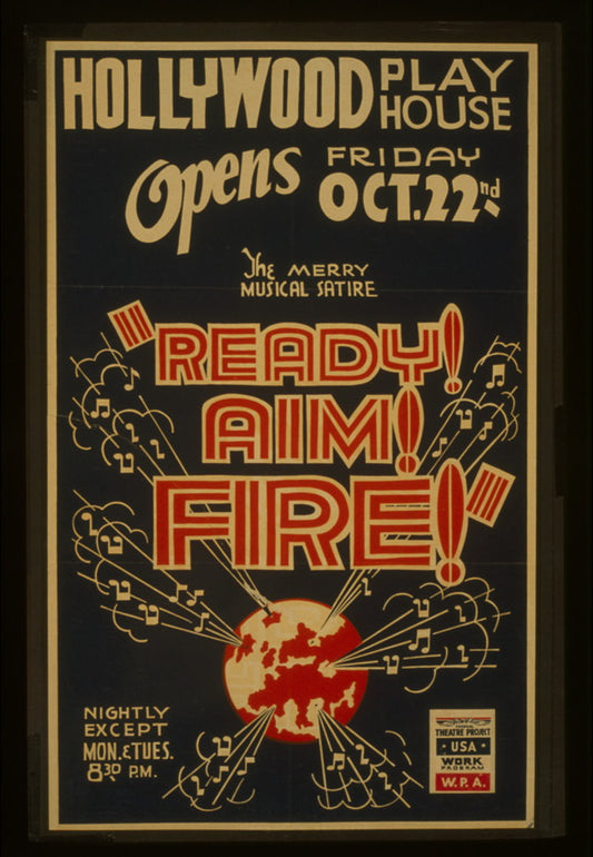 A picture of The merry musical satire "Ready! Aim! Fire!"