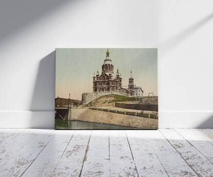 A picture of The new cathedral, Helsingfors, Helsinki, Finland, a mockup of the print leaning against a wall