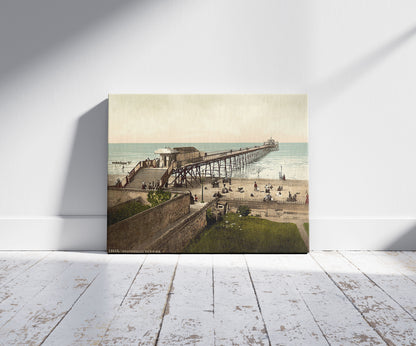 A picture of The pier, Portobello, Scotland, a mockup of the print leaning against a wall