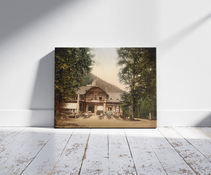 A picture of The Princess Isle, Ilsenburg, Hartz, Germany, a mockup of the print leaning against a wall