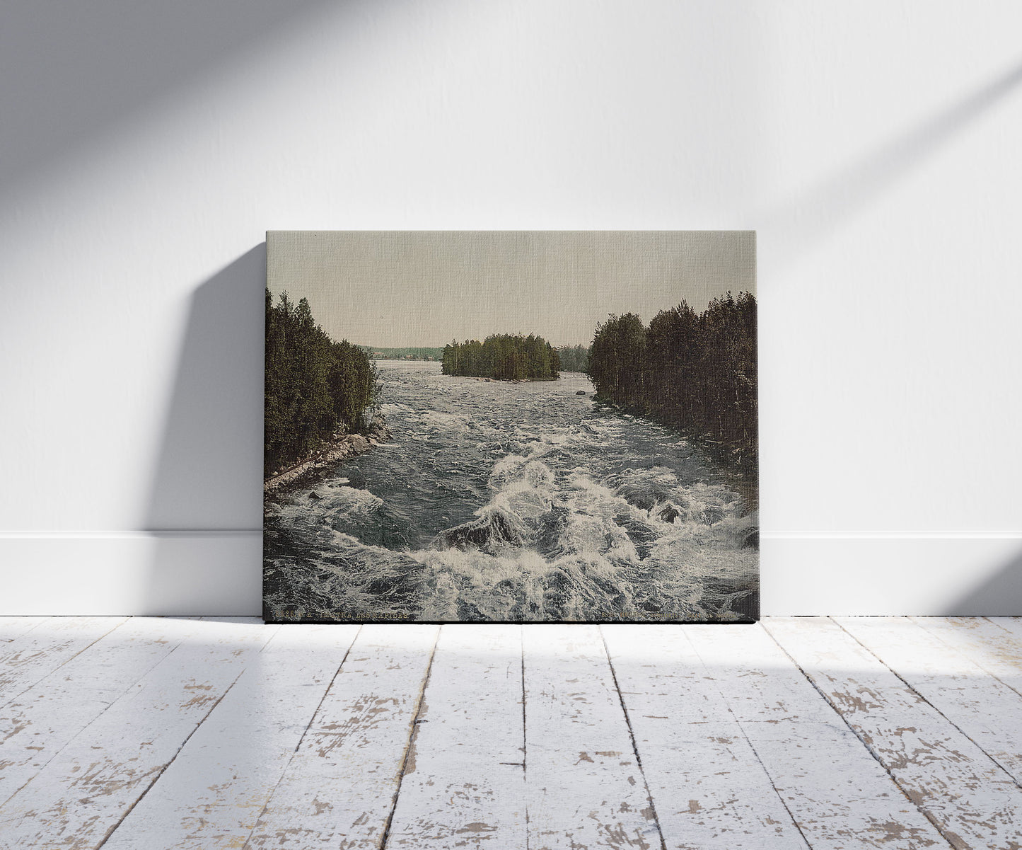 A picture of The rapids toward the pavillion, Imatra, ,Finland