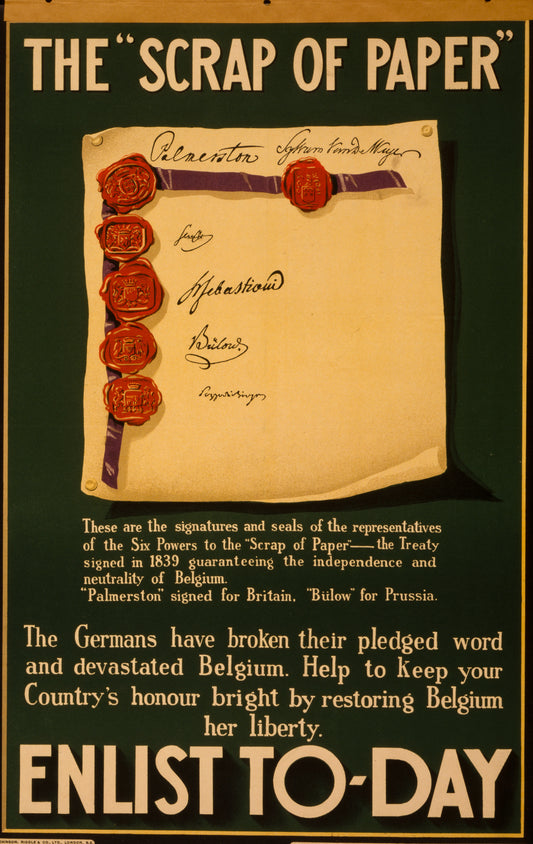 A picture of The "scrap of paper." Enlist to-day