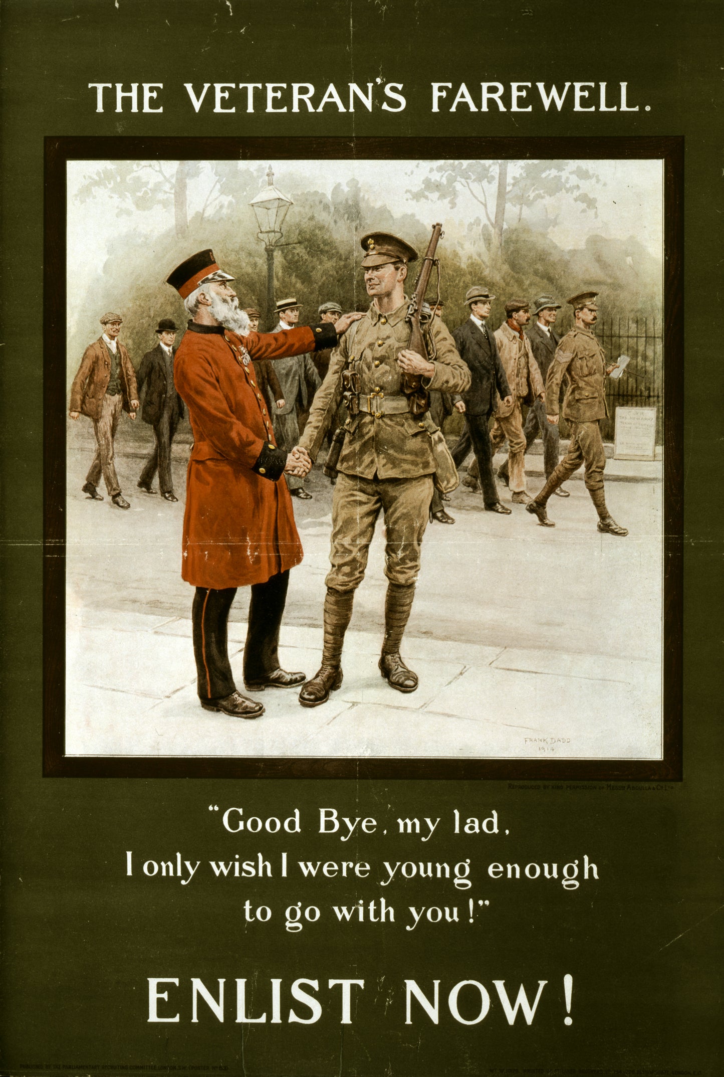 A picture of The veteran's farewell. Enlist now!
