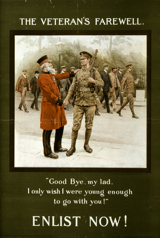 A picture of The veteran's farewell. Enlist now!