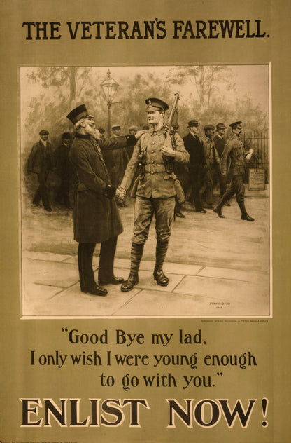 A picture of The veteran's farewell. Enlist now!