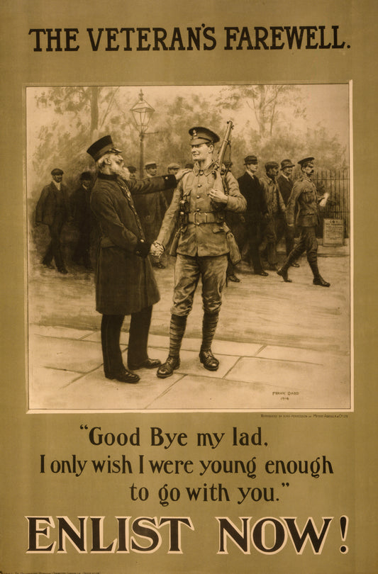 A picture of The veteran's farewell. Enlist now!