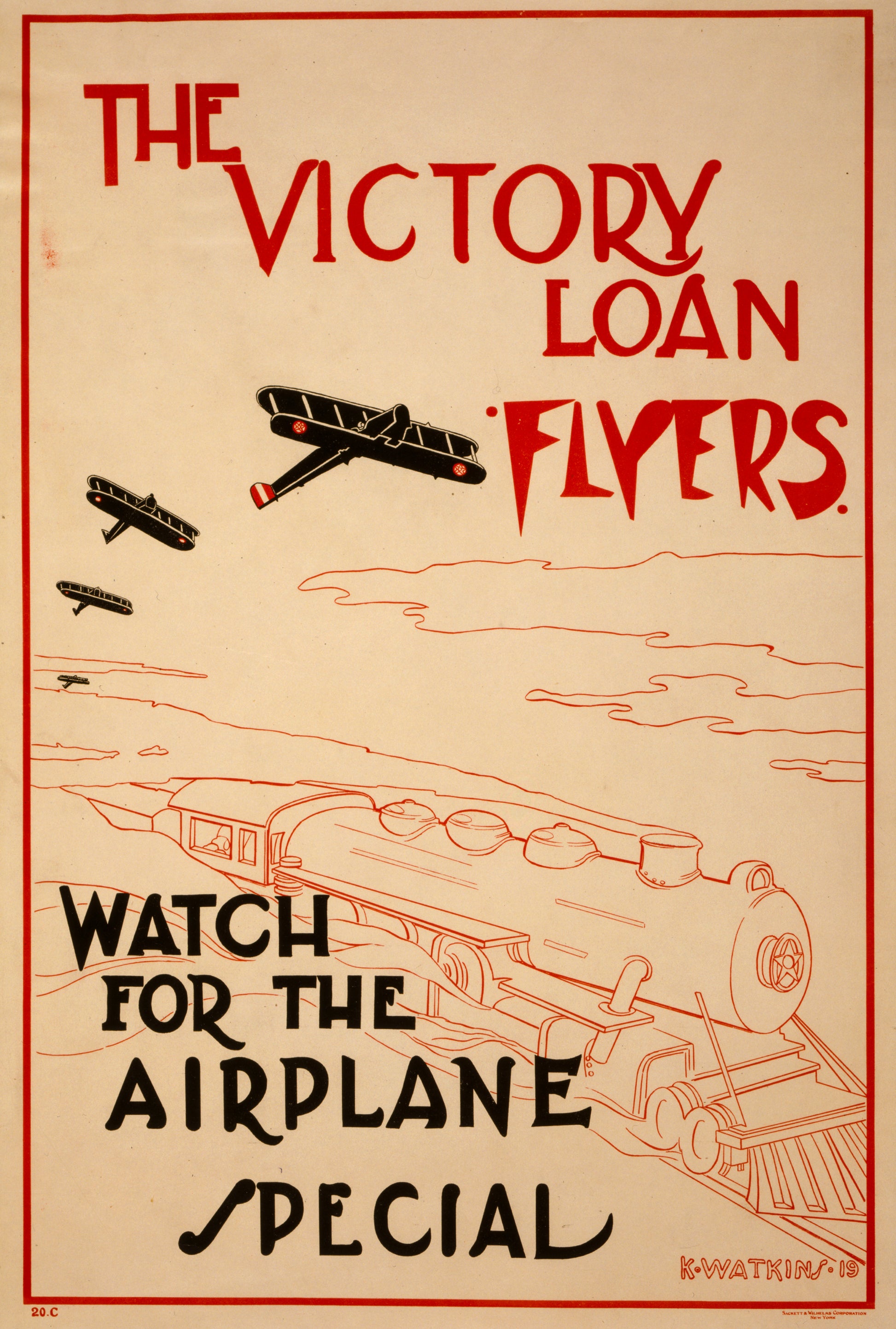 A picture of The Victory Loan flyers--Watch for the airplane special