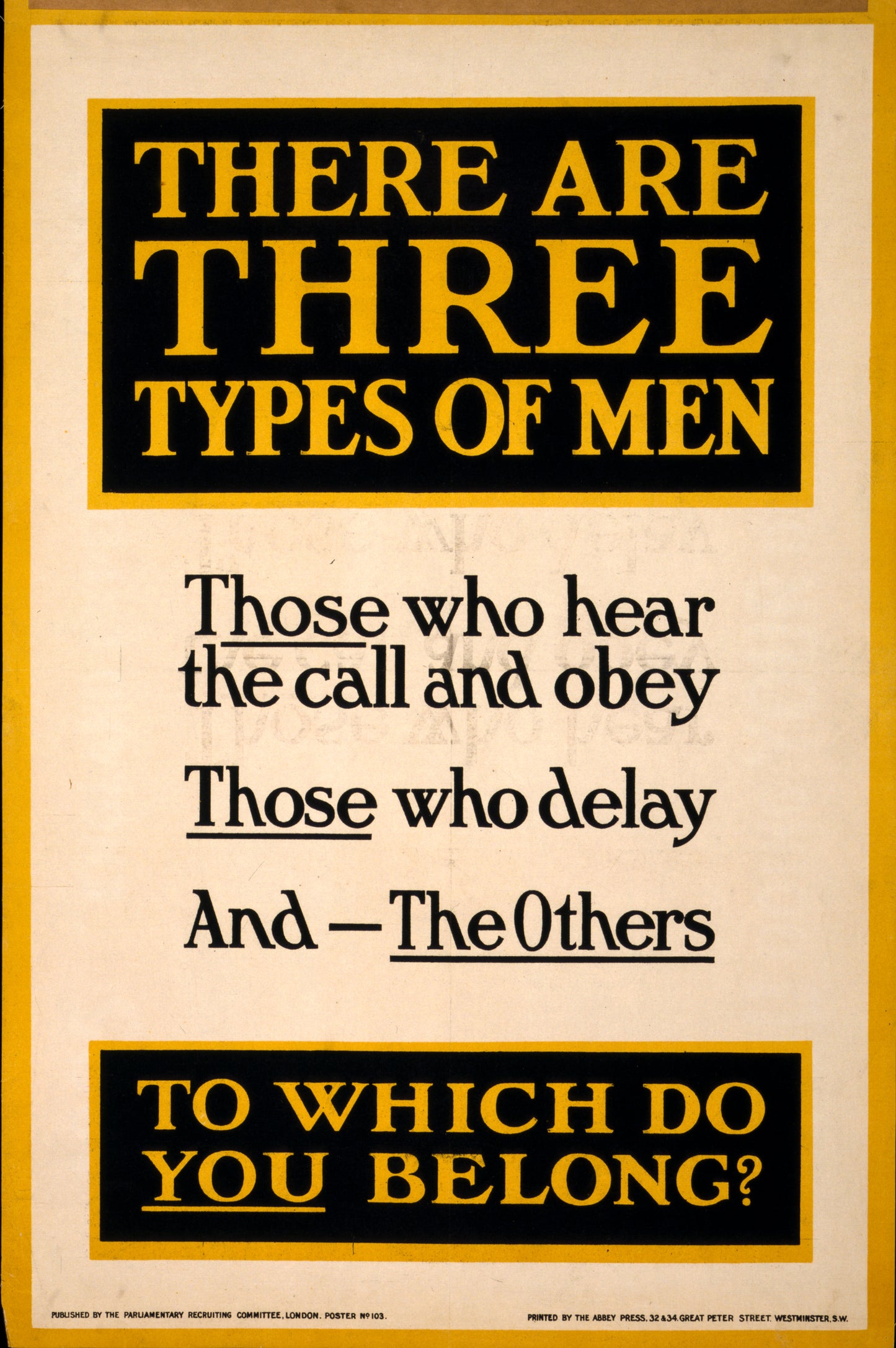 A picture of There are three types of men. Those who hear the call and obey, those who delay, and - the others. To which do you belong?