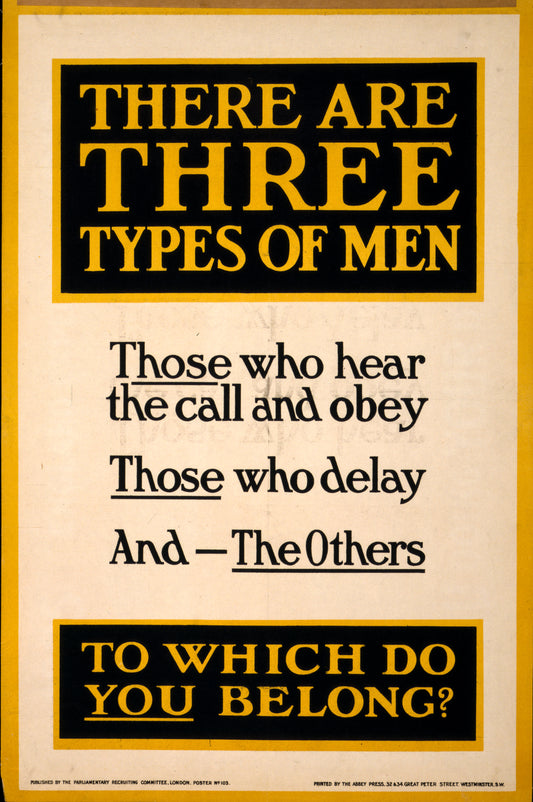 A picture of There are three types of men. Those who hear the call and obey, those who delay, and - the others. To which do you belong?