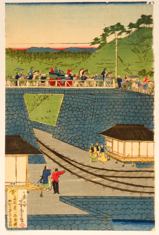 A picture of Tōkyō Takanawa kaigan jōkisha tetsudō hashiriyuki no sen zu