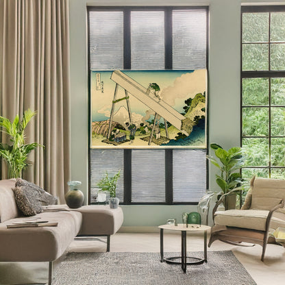 A picture of Tōtōmi sanchū, a mockup of the print leaning against a wall