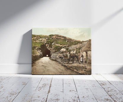 A picture of Tunnel near Glengariff. County Cork, Ireland, a mockup of the print leaning against a wall