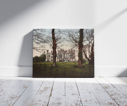 A picture of Ulverston. Conishead Priory, a mockup of the print leaning against a wall