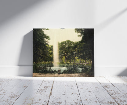 A picture of Under the oaks, Harzburg, Hartz, Germany, a mockup of the print leaning against a wall