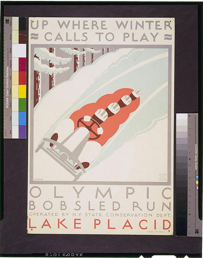 A picture of Up where winter calls to play Olympic bobsled run Lake Placid /