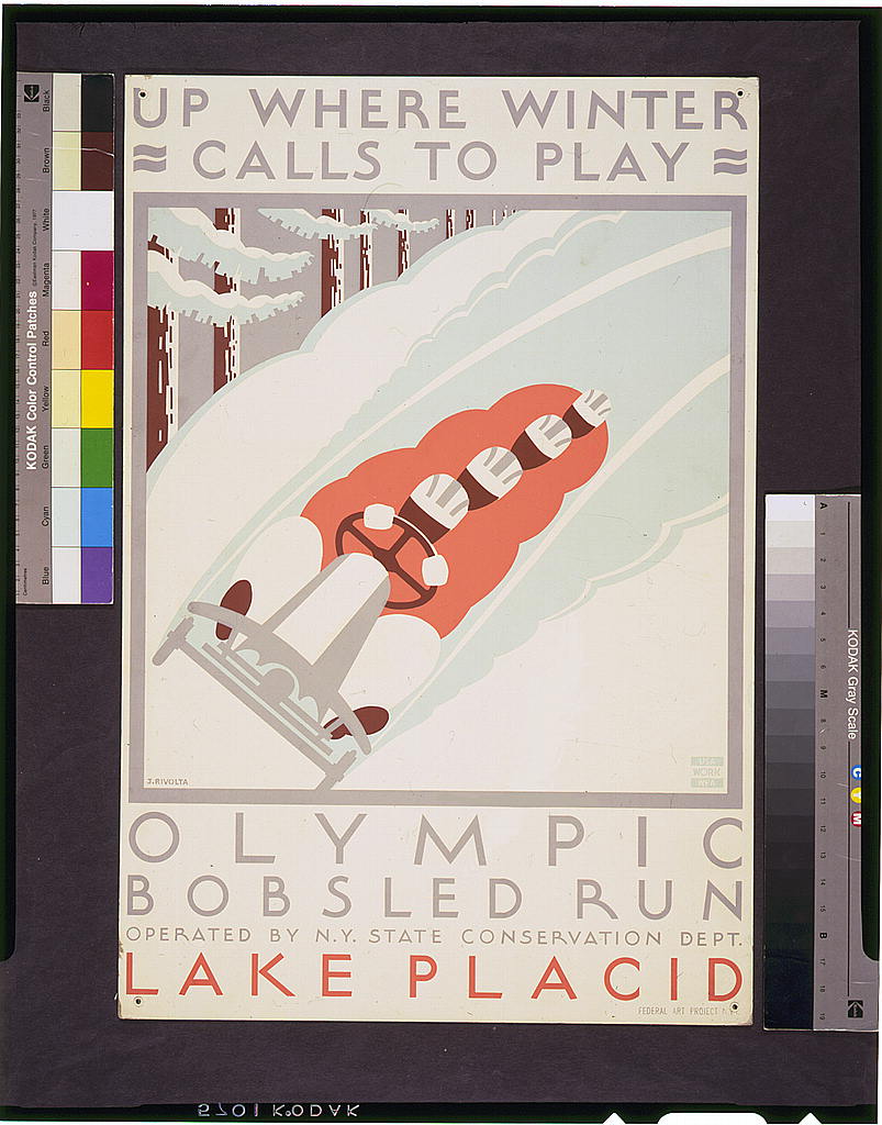 A picture of Up where winter calls to play Olympic bobsled run Lake Placid /
