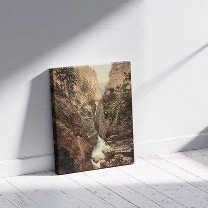 A picture of Upper Engadine, Viamala, Grisons, Switzerland, a mockup of the print leaning against a wall