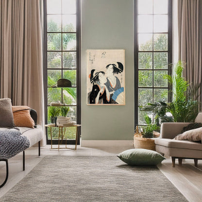 A picture of Uzuki no hototogisu, a mockup of the print leaning against a wall
