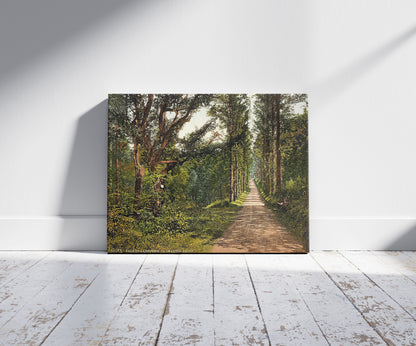 A picture of Vale of Lanherne, Carmanton Drive, Cornwall, England, a mockup of the print leaning against a wall