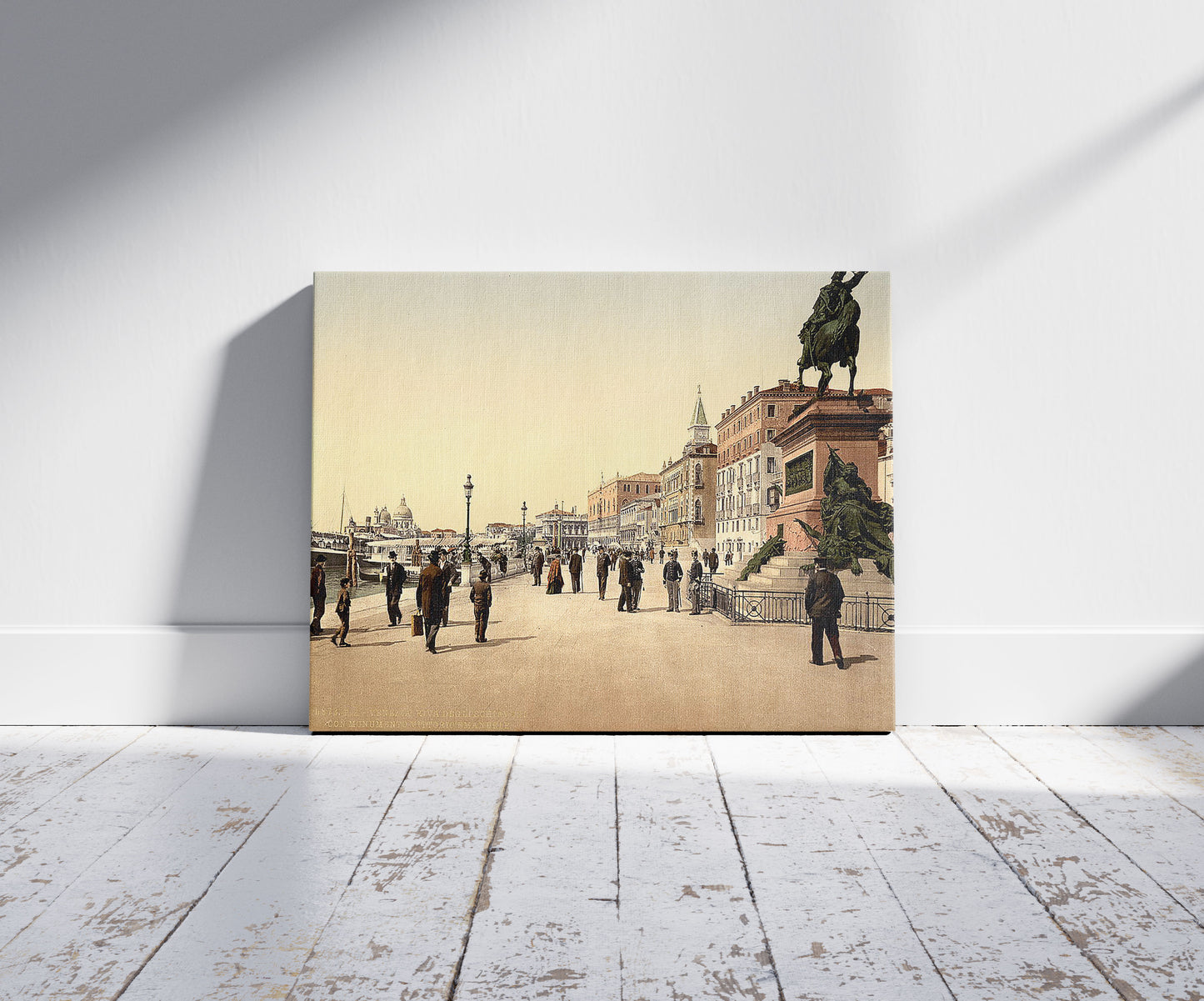 A picture of Victor Emmanuel's Monument, Venice, Italy, a mockup of the print leaning against a wall