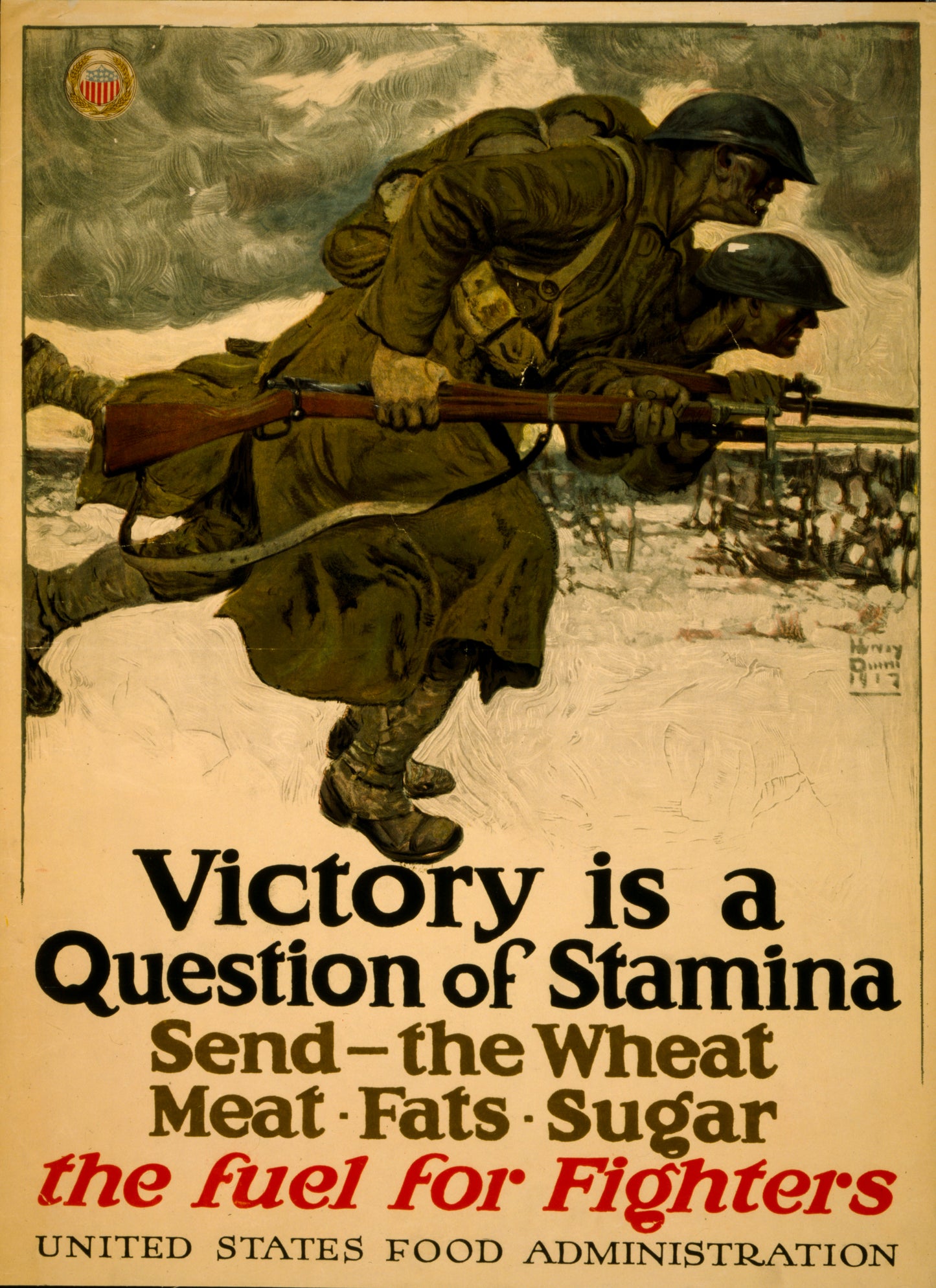 A picture of Victory is a question of stamina--Send - the wheat, meat, fats, sugar--The fuel for fighters United States Food Administration /