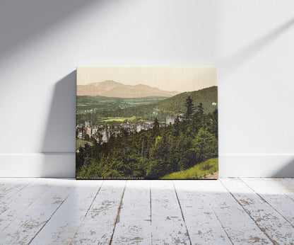 A picture of View of the Carola Road, Carsbad, Bohemia, Austro-Hungary, a mockup of the print leaning against a wall