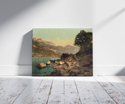 A picture of Wallenstadt Lake, Alpine landscape and view on the Sichelkamm, St. Gall, Switzerland