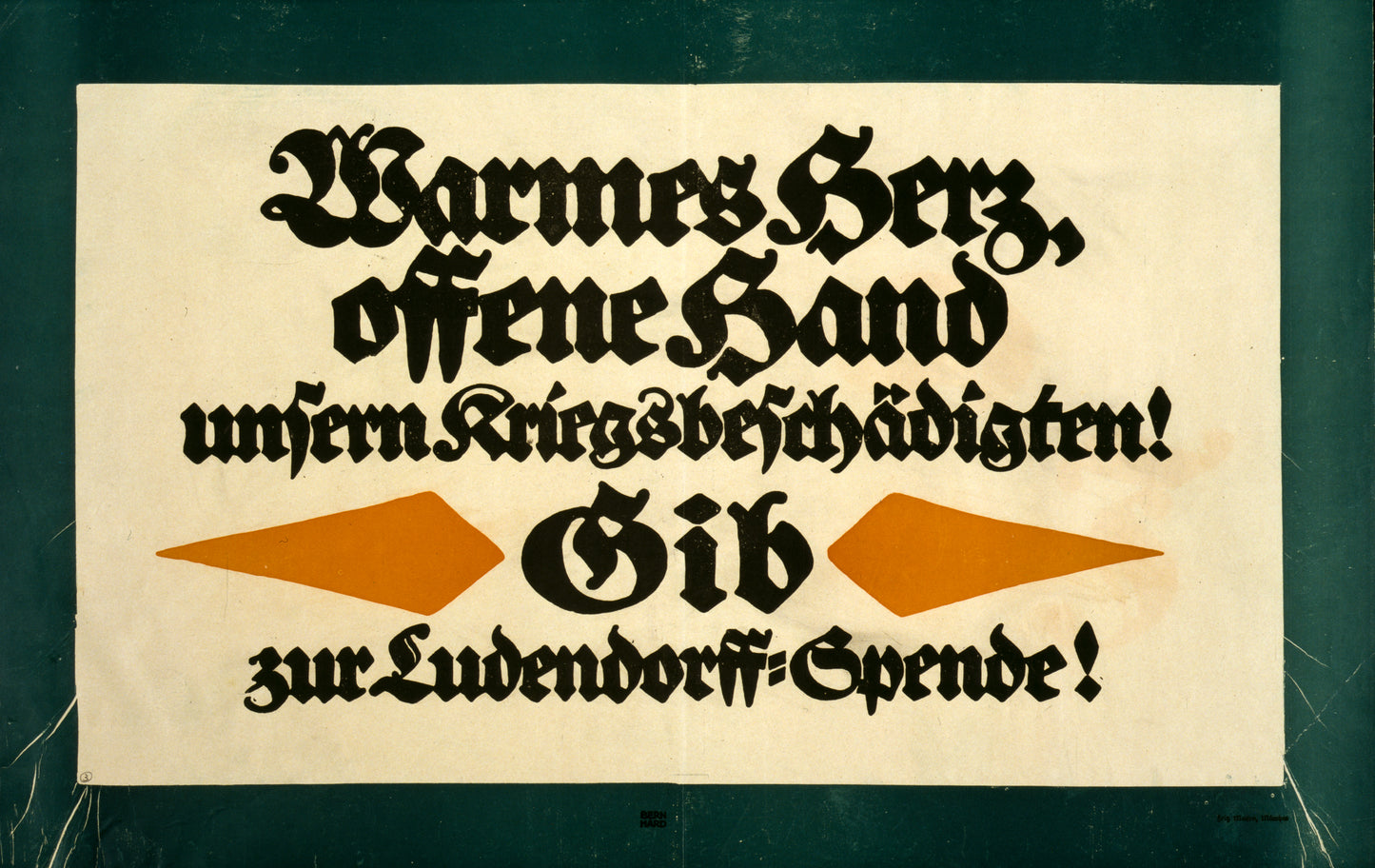 A picture of Warmes Herz, offene Hand unsern Kriegsbeschädigten! Gib zur Ludendorff-Spende!