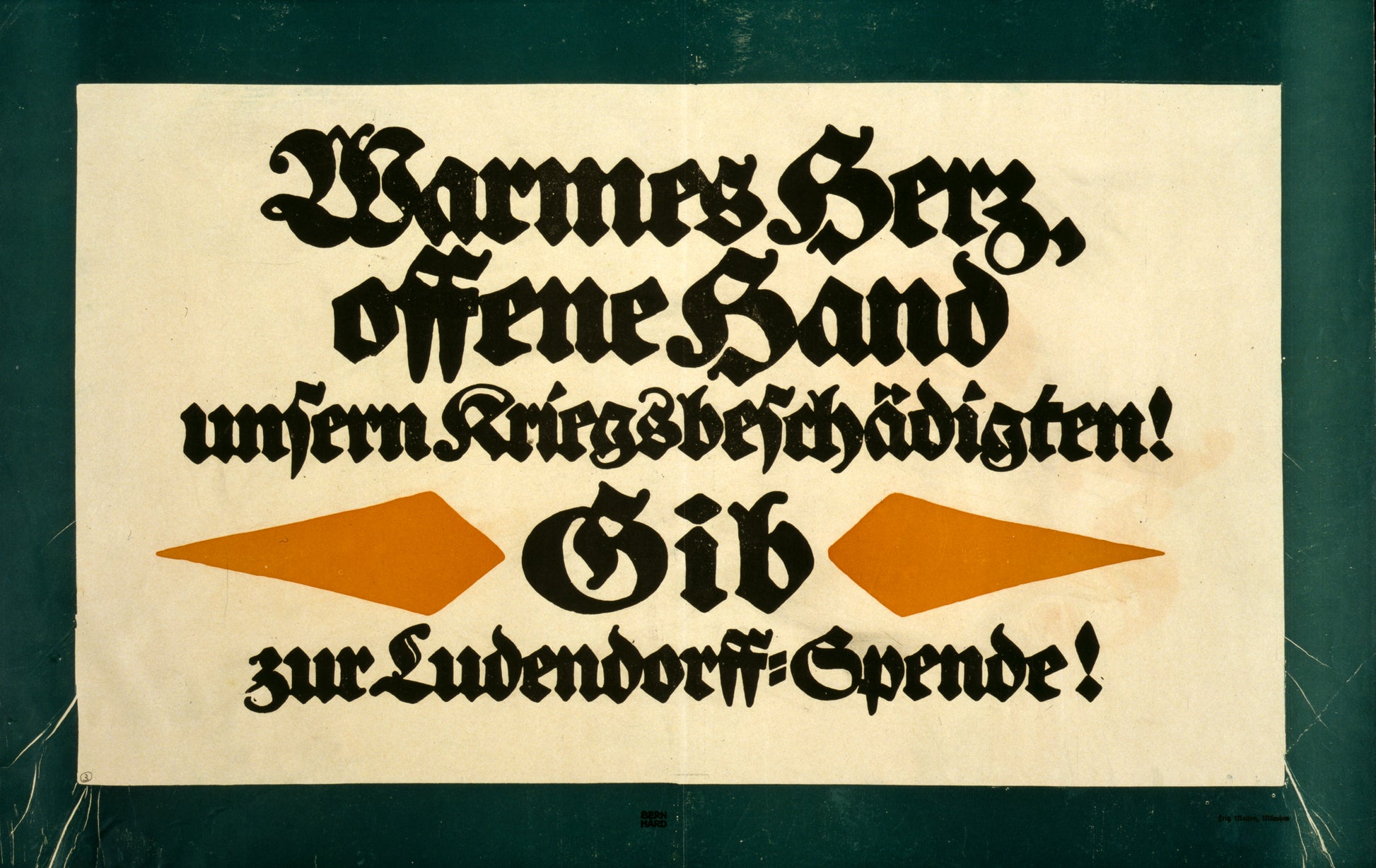 A picture of Warmes Herz, offene Hand unsern Kriegsbeschädigten! Gib zur Ludendorff-Spende!