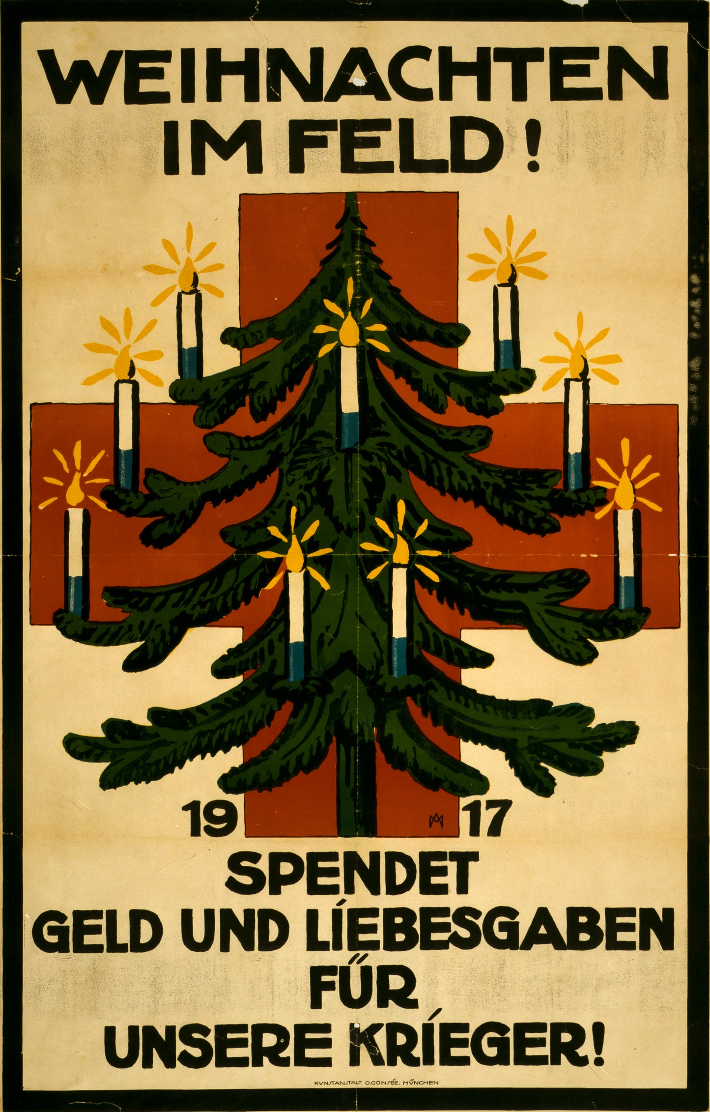 A picture of Weinachten im Feld! 1917. Spendet Geld und Liebesgaben für unsere Krieger!
