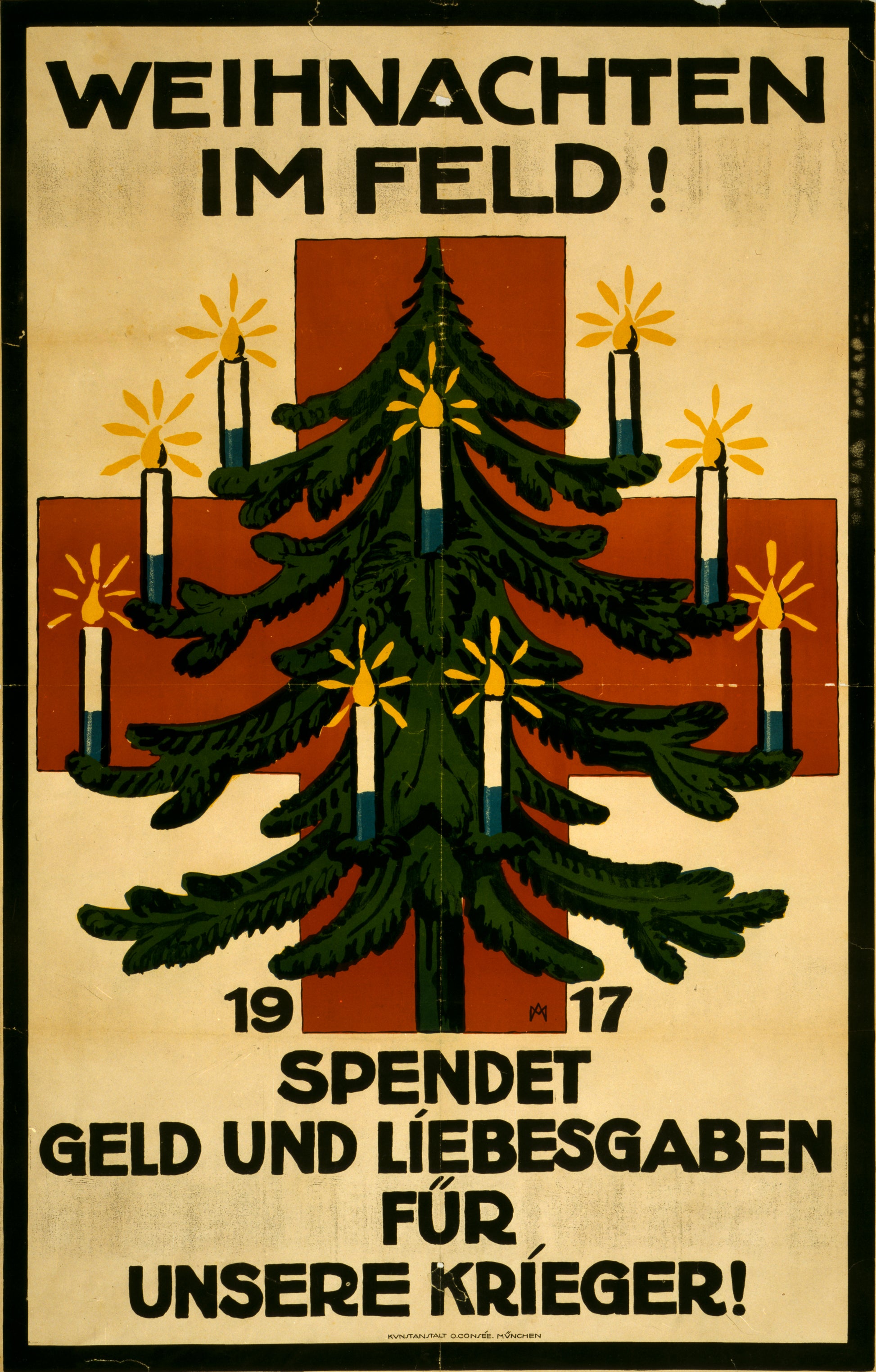 A picture of Weinachten im Feld! 1917. Spendet Geld und Liebesgaben für unsere Krieger!