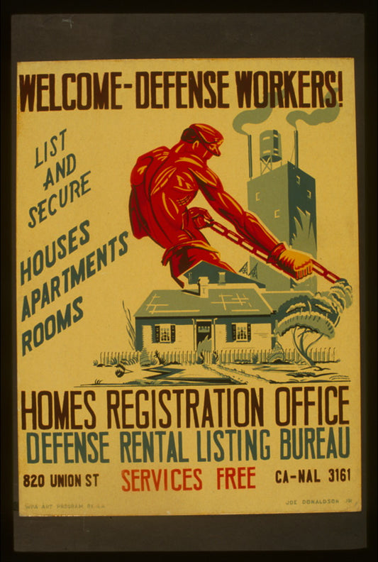 A picture of Welcome - defense workers! Homes registration office : Defense rental listing bureau /