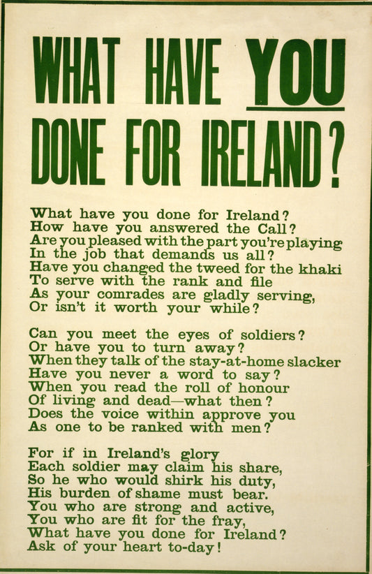 A picture of What have you done for Ireland?