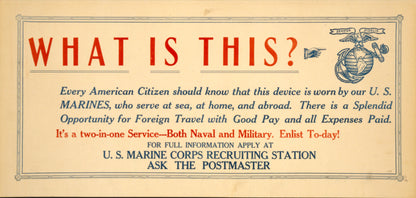 A picture of What is this? Every American citizen should know that this device is worn by our U.S. Marines, who serve at sea, at home, and abroad.