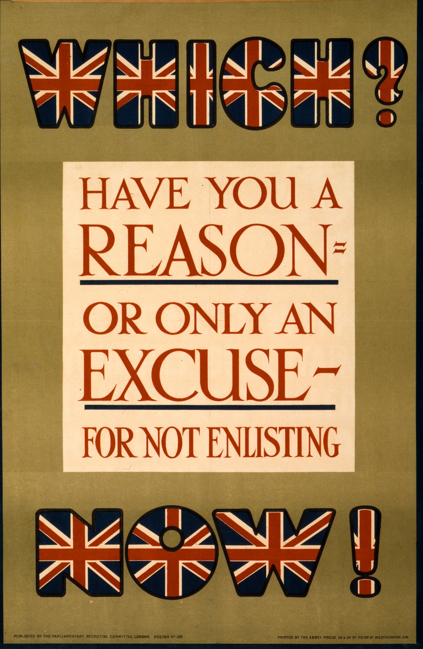 A picture of Which? Have you a reason, or only an excuse, for not enlisting now!
