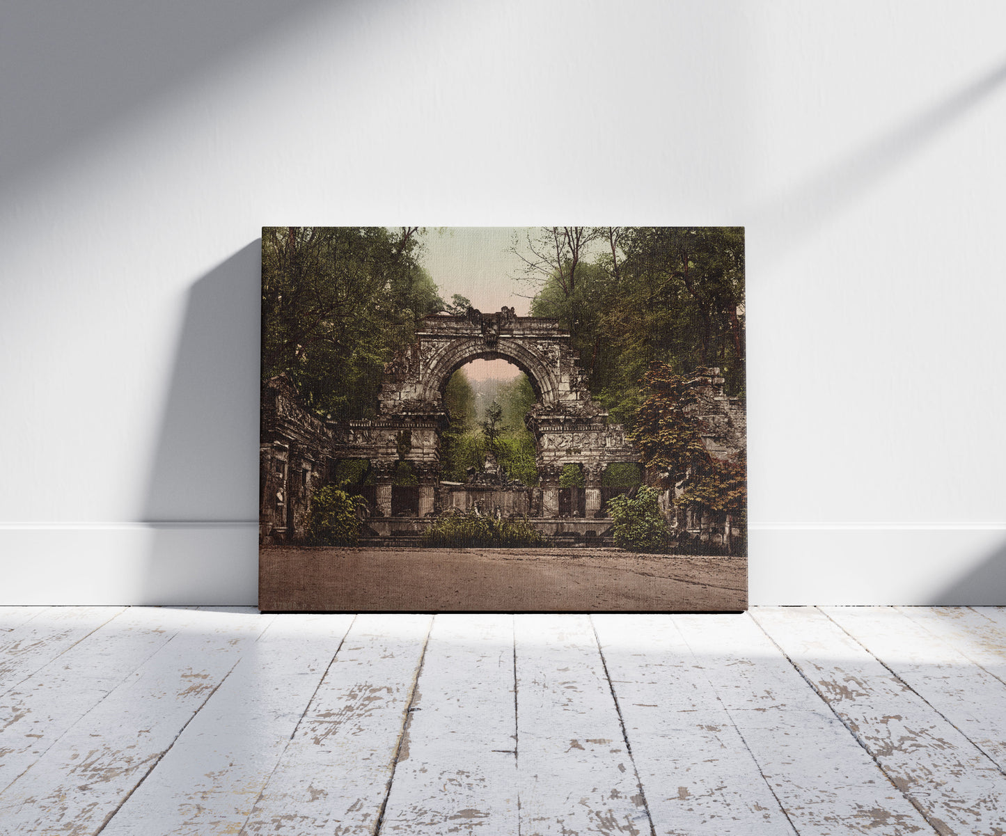 A picture of Wien. Schönbrunn. Römische Ruine, a mockup of the print leaning against a wall