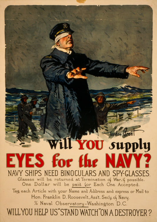 A picture of Will you supply eyes for the Navy? Navy ships need binoculars and spy-glasses
