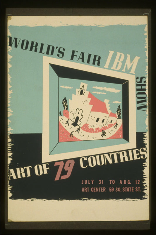 A picture of World's fair IBM show Art of 79 countries.