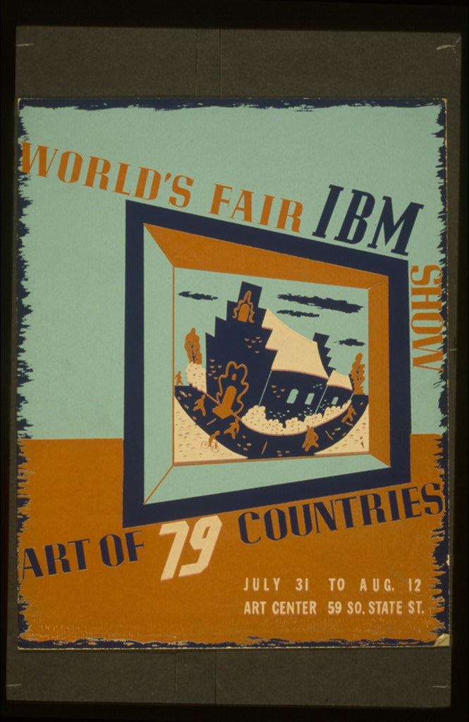 A picture of World's fair IBM show Art of 79 countries.