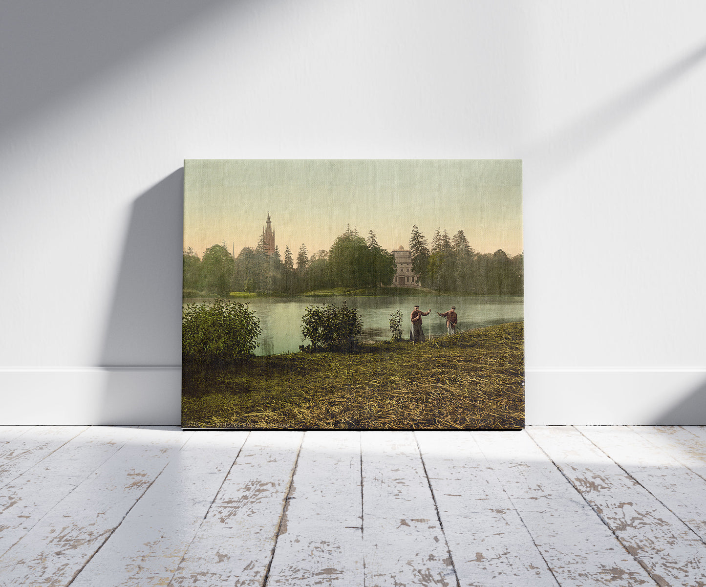 A picture of Worlitz Castle and lake, park of Worlitz, Anhalt, Germany