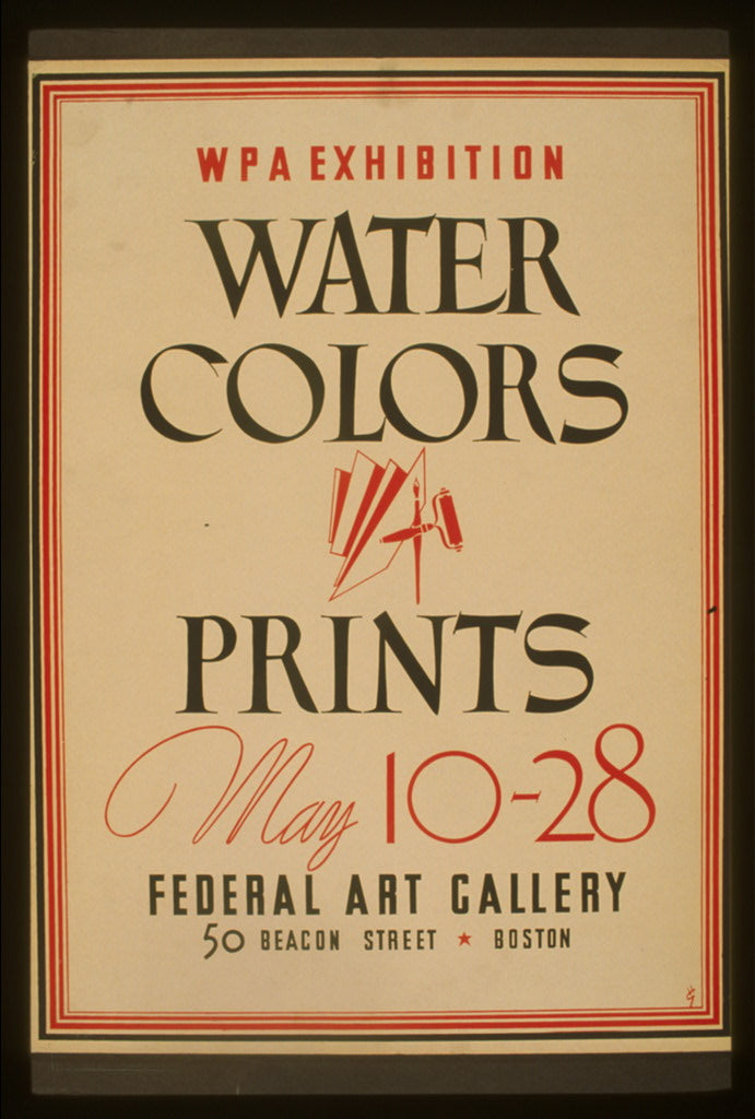 A picture of WPA exhibition water colors and prints, Federal Art Gallery /