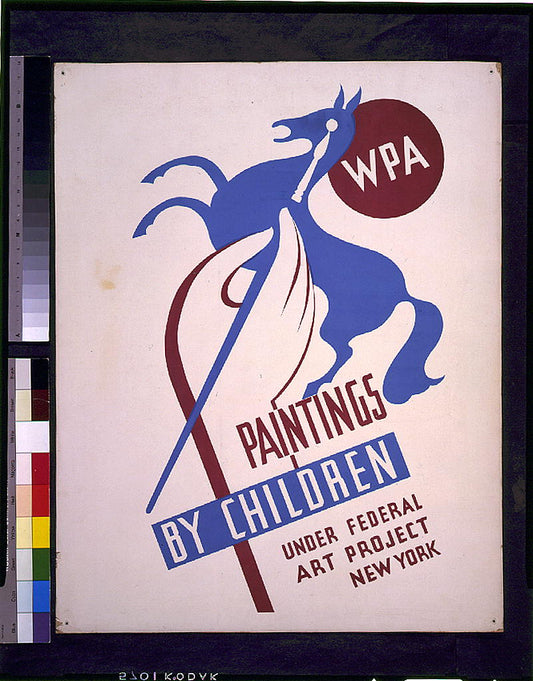 A picture of WPA paintings by children under Federal Art Project, New York