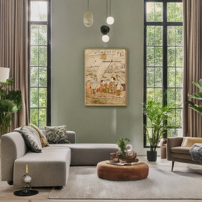 A picture of Yabase no kihan, a mockup of the print leaning against a wall