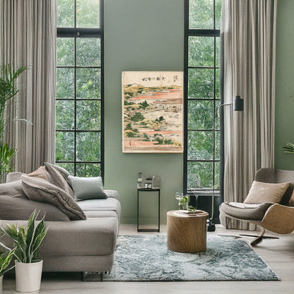 A picture of Yabase no kihan, a mockup of the print leaning against a wall